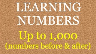 MATHS  LEARNING NUMBERS up to 1000  before and after [upl. by Anola]