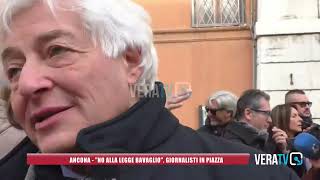 Giornalisti marchigiani in piazza ad Ancona quotNo alla legge bavaglioquot [upl. by Nauqahs]