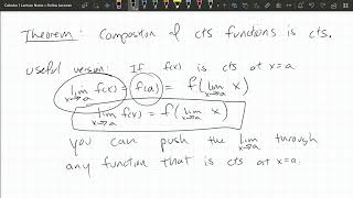 Calculus 1 Lecture  24 Continuity  Passing Limit Through Continuous Functions [upl. by Trueman]