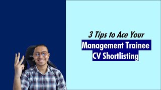 3 Tips to get your CV Shortlisted for MT Program [upl. by Tumer]