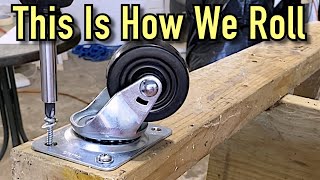 Install Swivel Caster Wheels For Outboard Engine Stand [upl. by Rozalin992]