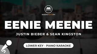 Eenie Meenie  Justin Bieber Lower Key  Piano Karaoke [upl. by Slyke]