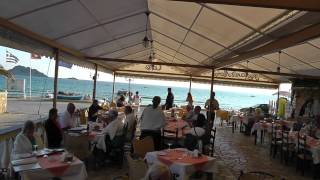 Marina Hotel Restaurant getting ready for a night of Greek Dancing Arillas 2011 [upl. by Sower590]