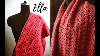 Rectangular crochet shawl with a beautiful stitch pattern  beginner friendly [upl. by Nailij]