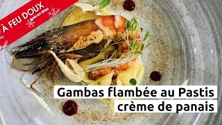 Gambas flambée au Pastis amp crème de panais [upl. by Notlih]