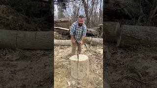 Splitting wood with an axe 52 splittingfirewood [upl. by Hatcher731]