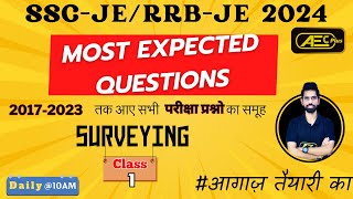 Surveying  Most Expected Questions  Part 1  SSC JE 2024 amp RRB JE 2024  Civil Engineering CE [upl. by Almat]