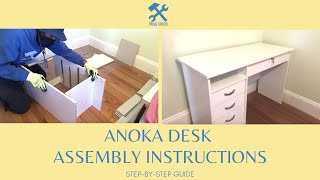 Tvilum Walden Desk with 5 Drawers Assembly Instructions How to assemble Tvilum 5 drawer desk Anoka [upl. by Danae]