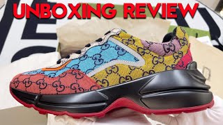 Unboxing Review Gucci Rhyton Sneaker Detailed Unboxing Review [upl. by Ainedrag]