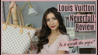 Louis Vuitton Neverfull MM Damier Azur Rose Ballerine Review  What Fits Inside [upl. by Valeria804]