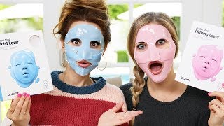 Trying Different Face Masks  Part 2 w iJustine [upl. by Gavette]