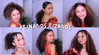 5 IDEAS DE PEINADOS EN CABELLO RIZADO PARA FIESTAS NAVIDAD AÑO NUEVO🥳 ¡TE VERÁS AÚN MÁS HERMOSA😍🌴 [upl. by Eriam187]