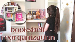 BOOKSHELF REORGANIZATION moving vlog 3 [upl. by Dlorrej337]