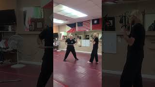 Twohanded block w Punyo disarms arnis modernarnis kungfu escrima fma stick sticks weapons [upl. by Comstock]