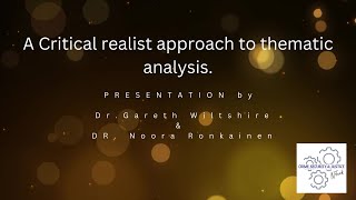 Critical realism and thematic analysis making sense of qualitative data via depth ontology [upl. by Tnecniv]