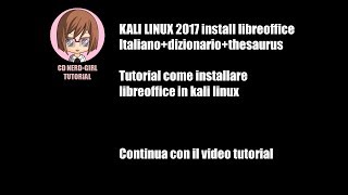 KALI LINUX 2017LIBREOFFICE ITADIZIONARIOTHESAURUS [upl. by Matland778]