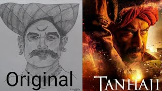 Original Photo Of Tanhaji Malusare Drawing Tanhaji Movies Drawing [upl. by Ahsinej46]