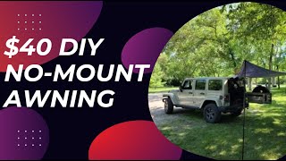 DIY 40 no mount Jeep Awning [upl. by Anirav651]