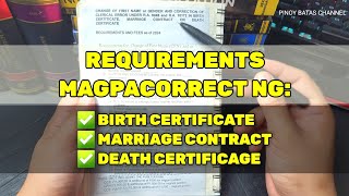 Requirements for Correction of Birth Certificate Marriage Certificate or Death Certificate LCR PSA [upl. by Dawson18]