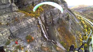 Paramotor Bridal Veil Falls Powered Paragliding Exploration Of Mountains amp Canyons Fall Colors [upl. by Hebel]