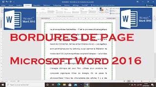 Comment Insérer des Bordures de Page sur Microsoft Word [upl. by Atinrehs519]