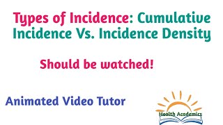 Types of Incidence Cumulative incidence Vs Incidence density Animated Video Tutor Epidemiology [upl. by Lienahs]