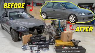 Building a 2000 KSwap Honda Civic In 29 Minutes [upl. by Mailliwnhoj698]