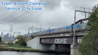 Trains at the Maribyrnong River bridge [upl. by Tybald]