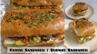 Paneer Subway Sandwich  Panini Sandwich [upl. by Aisatsanna]