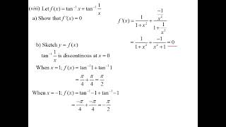 12X1 T09 01 differentiating inverse trig 2024 [upl. by Berni566]