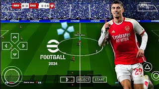 Play eFootball PES 2024 PPSSPP Android New Update English Commentary Camera PS5 [upl. by Ainar751]