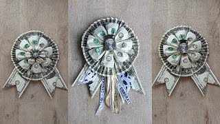 DIY  Graduation Money Rosette  Birthday Money Rosette  Money Rosette [upl. by Galina]