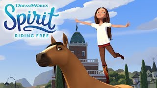 Theres a New Trick Rider in Town  SPIRIT RIDING FREE  Netflix [upl. by Annawd]