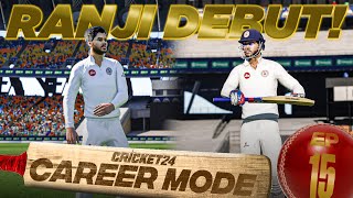 Ranji Debut  Cricket 24 My Career Mode 15 [upl. by Ynaffital680]