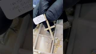 TraxNYC Review 14K Gold Prong Diamond Cross Pendant 65422 [upl. by Storfer]