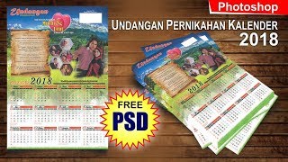 Desain Undangan Model Kalender 2018 di Photoshop  Tutorial Photoshop [upl. by Nykal789]