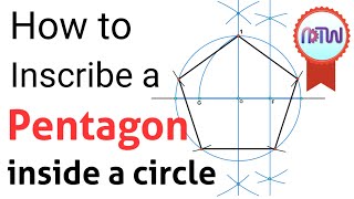 How to inscribe a pentagon in a given circle  Drawing pentagon [upl. by Hancock655]