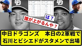 【なんでやねん！】中日ドラゴンズ 本日の2軍戦で石川とビシエドがスタメンで出場【なんG集】【プロ野球反応集】 [upl. by Kristy]