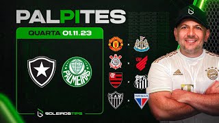 PALPITES DE FUTEBOL PARA HOJE 01 11 2023 QUARTAFEIRA  BILHETE PRONTO  Boleiros Tips [upl. by Lisabet]