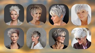 ELEGANT SHORT HAIRCUT FOR WOMEN OVER 50  PIXIE HAIRCUT [upl. by Rog]