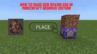 How To Make Spawn Egg Gen For Your Realm Or Server  Minecraft Bedrock Edition [upl. by Neral423]