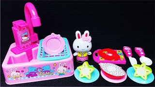 6 Minutes Satisfying with Unboxing Pink Rabbit Dish Washer Set ASMR  No Music [upl. by Enimasaj640]