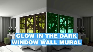 Glow In Dark Wall Mural  Fake Window Glowing Wall Mural [upl. by Enymsaj]