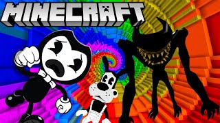 BENDY amp BORIS GO DOWN THE DROPPER IN MINECRAFT BATIM Minecraft Map [upl. by Lleznov]