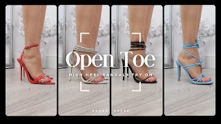 Open Toe Sandals Try on Trendy Heels Summer Spring Shoe Preview [upl. by Shamus647]