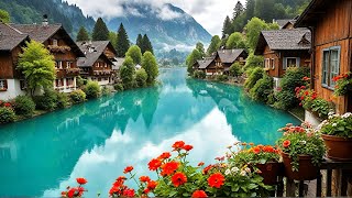 Walking Through Interlaken After Rain Between Swiss Lakes Thun and Brienz [upl. by Ellenrad]