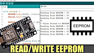 How to readwrite EEPROM of NodeMCU  Arduino EEPROM Library [upl. by Junko]