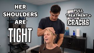 SHE’S MESSED UP…Full Chiropractic Treatment for NECK PAIN with Dr Tyler [upl. by Redienhcs]