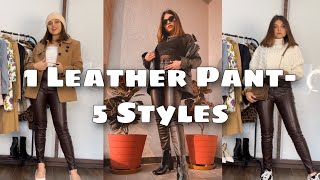 Styling Leather Pants A lookbook from Casual to Dressy with 1 Leather Pant🤍 [upl. by Adlev]