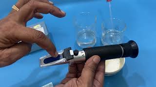 How to use refractometer salinity testing 0100 for marine water salt working parts by abron Eng [upl. by Chyou987]